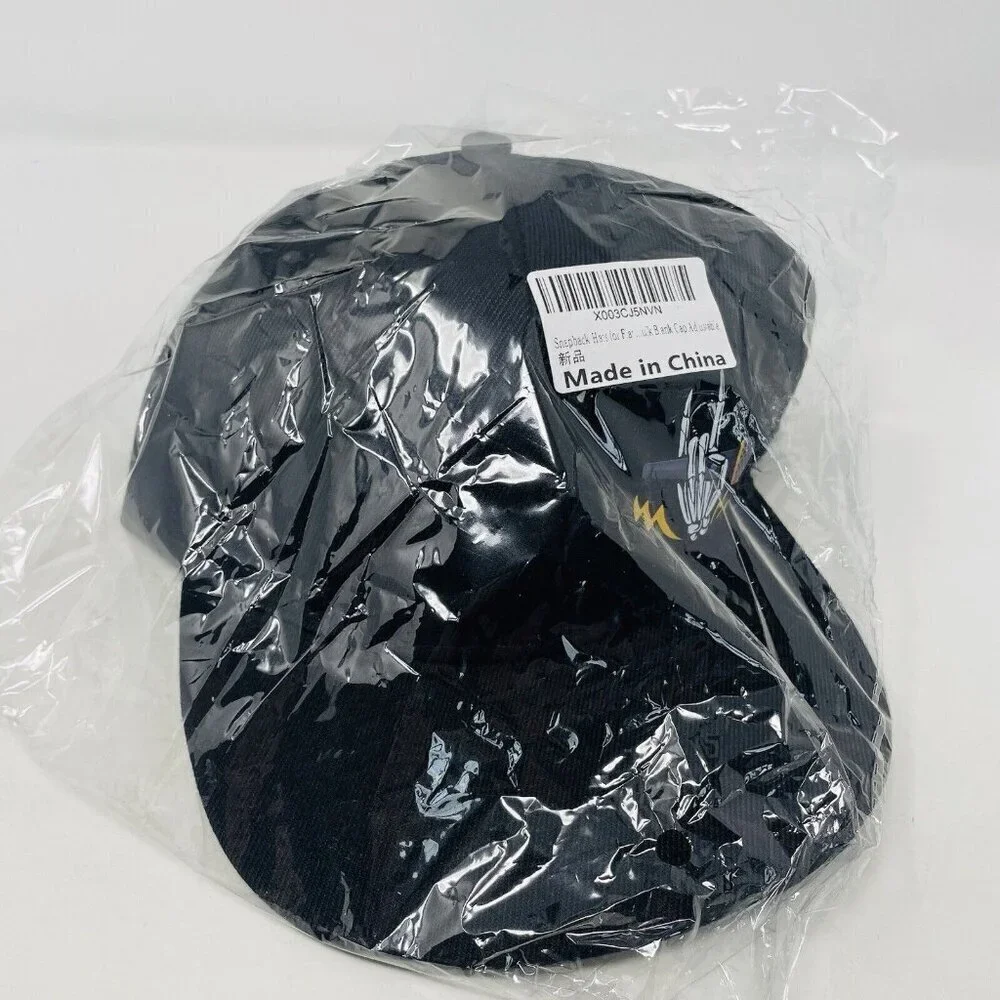 Mens Skeleton Hand with Microphone Canvas Trucker Hat‎ Snapback Adjustable Cap
